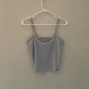Light blue cropped tank top